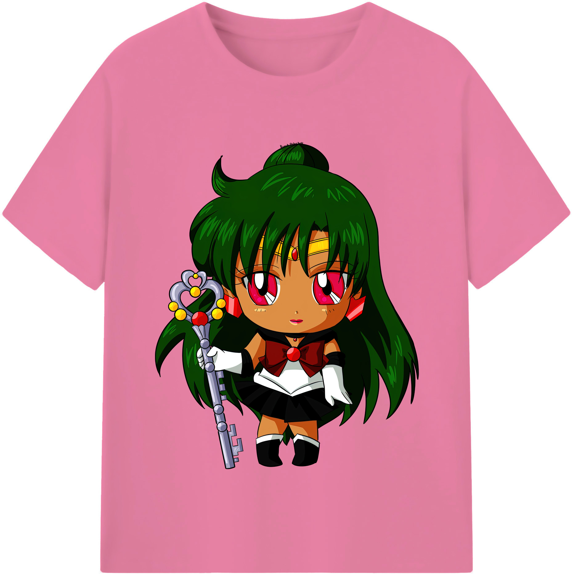 （画像用） 美少女戦士セーラームーン 冥王せつな Sailor Moon Meiou Setsuna 綿100％半袖Tシャツ（フロントプリント）